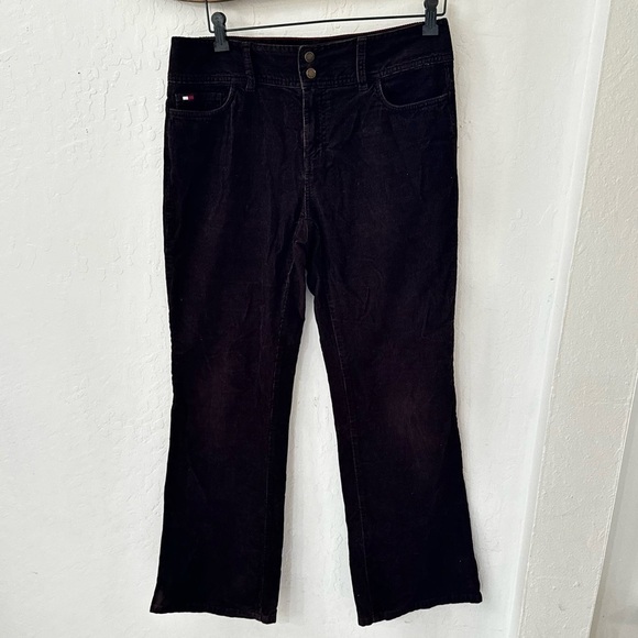 Vintage Tommy Hilfiger Chocolate Brown Double Button Closure Flare Bootcut Jean - Picture 1 of 16